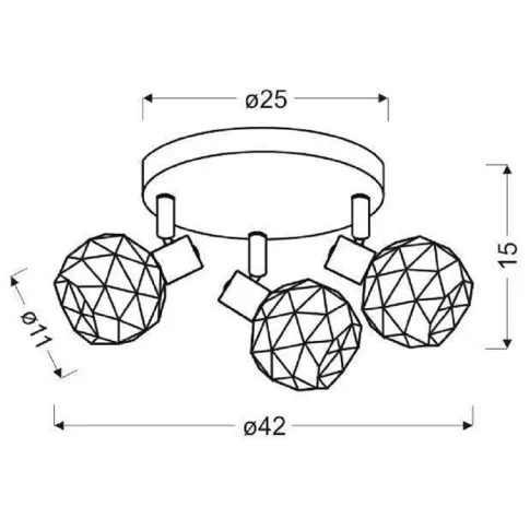 Lampa sufitowa czarna V089-Werti