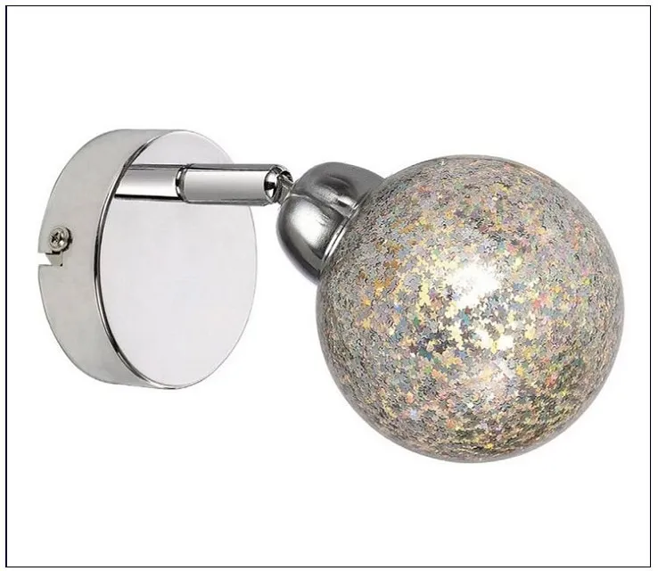 Produkt Chromowy kinkiet ścienny LED z gwiazdkami w kloszu - V091-Prozer