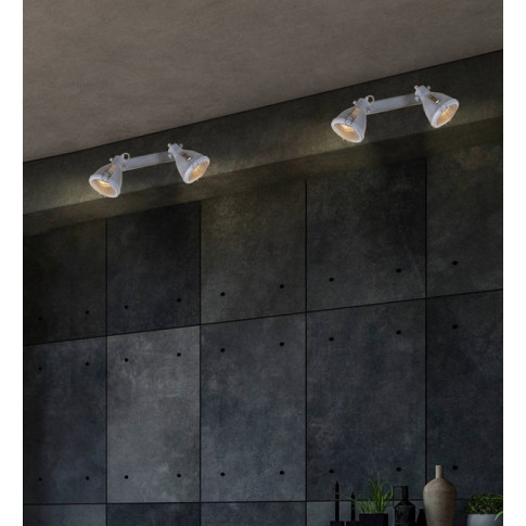 Loftowa szara podwójna reflektorowa lampa sufitowa na listwie V095-Supremi