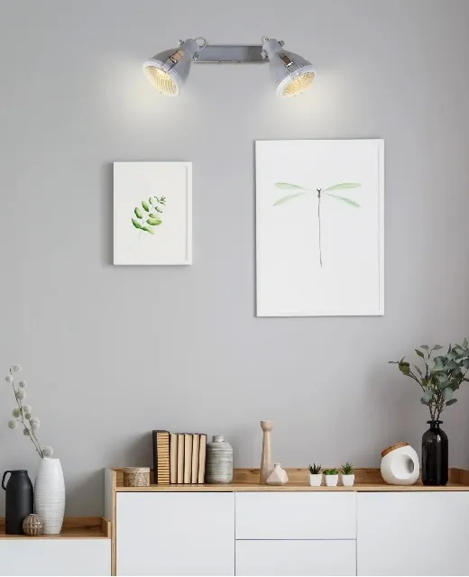 Produkt Szara lampa sufitowa dwa reflektory na listwie - V095-Supremi