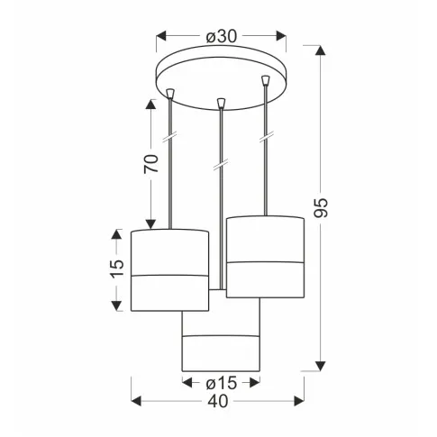 Zdjęcie vilson lampa wisząca biały talerz 3x40w e27 abażur biały+orzechowy | Edinos.pl