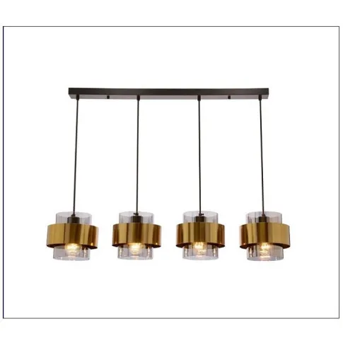 Poczwórna nowoczesna czarna stylowa metalowa lampa wisząca V100-Benoti