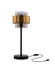 Nowoczesna lampa stołowa ze szklanym dymionym kloszem - V101-Benoti