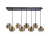 Zdjęcie produktu Monari lampa wisząca czarny+mosiężny 8x60w e27 klosz dymiony.