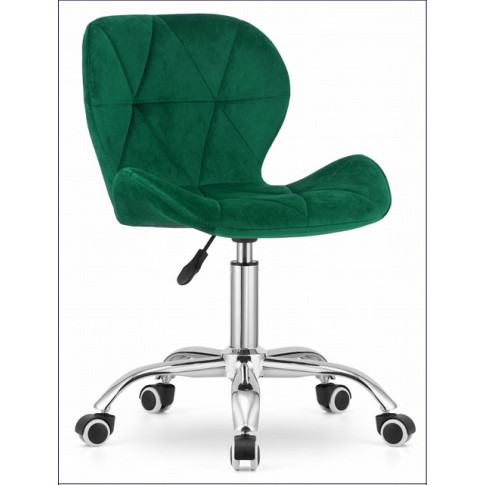 zielone krzesło obrotowe metalowe tapicerowane welurem Renes 4X