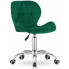 zielone pikowane welurowe krzesło obrotowe Renes 4X