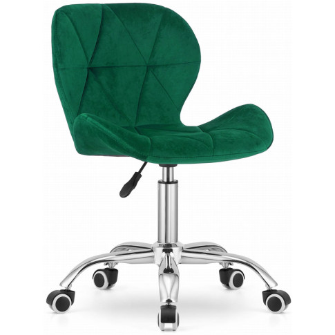 zielone pikowane welurowe krzesło obrotowe Renes 4X
