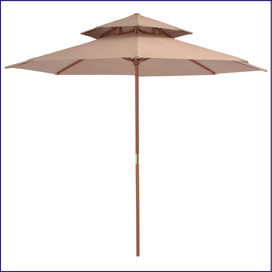 Okrągły parasol do ogrodu Serenity kolor taupe