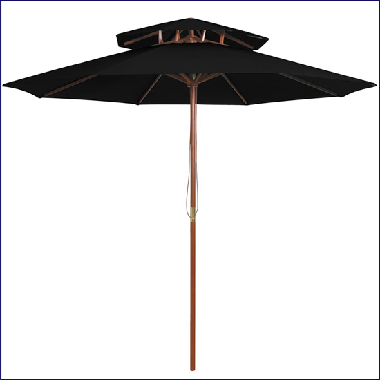 Okrągły parasol do ogrodu Serenity kolor czarny