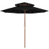 Czarny parasol ogrodowy z podwójnym daszkiem - Serenity