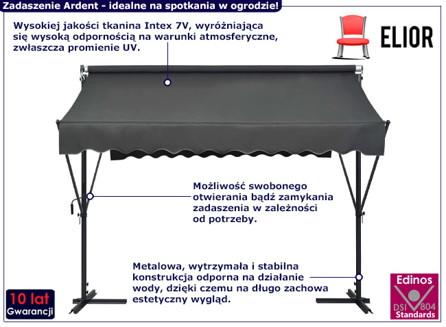 Zadaszenie ogrodowe Ardent kolor antracyt