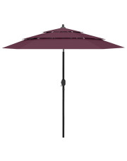 Bordowy parasol ogrodowy z aluminiowym słupkiem - Haru w sklepie Edinos.pl