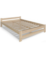 Minimalistyczne łóżko z drewna sosnowego 140x200 - Difo 3X