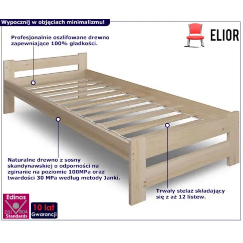 infografika łóżka sosnowego pojedynczego Difo 3X