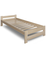Drewniane pojedyncze łóżko sosnowe ze stelażem 100x200 - Difo 3X w sklepie Edinos.pl