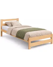 Jednoosobowe łóżko drewniane w stylu skandynawskim 90x200 - Logis 3X w sklepie Edinos.pl