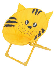 Żółte krzesełko składane do pokoju dziecięcego kotek - Bofi w sklepie Edinos.pl