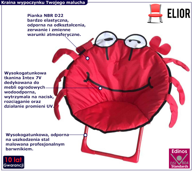 Czerwone krzesełko dziecięce Atans