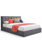 Szare dwuosobowe łóżko do sypialni 160x200 cm - Piazzi w sklepie Edinos.pl