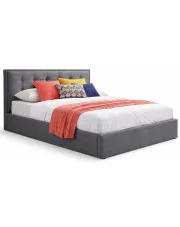 Szare dwuosobowe łóżko do sypialni 160x200 cm - Piazzi w sklepie Edinos.pl