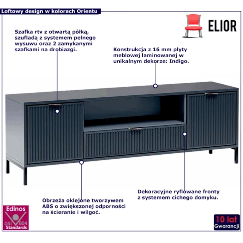 Szfka rtv w dekorze indigo Indra 6X