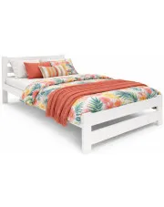 Białe dwuosobowe łóżko skandynawskie 160x200 - Berti 3X w sklepie Edinos.pl