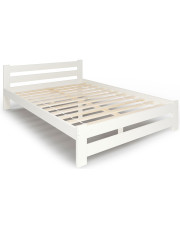 Białe podwójne łóżko drewniane ze stelażem 180x200 - Zinos 3X w sklepie Edinos.pl
