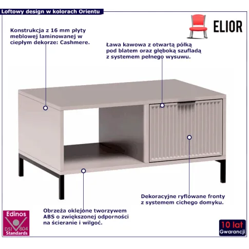 Ława kawowa w dekorze cahmere Indra 8X