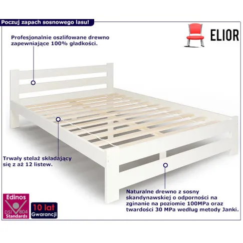 infografika łóżka sosnowego dwuosobowego zinos 3x