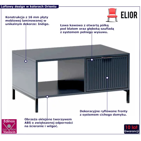 Ława kawowa w dekorze indigo Indra 8X