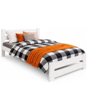 Białe łóżko drewniane w stylu skandynawskim 120x200 - Berti 3X w sklepie Edinos.pl