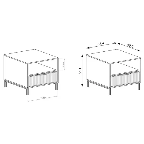 Wymiary stolika nocnego Indra 9X