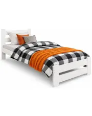 Białe skandynawskie łóżko pojedyncze 90x200 - Berti 3X w sklepie Edinos.pl