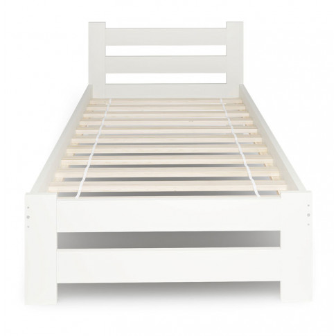 łóżko pojedyncze drewniane Zinos 3X białe front