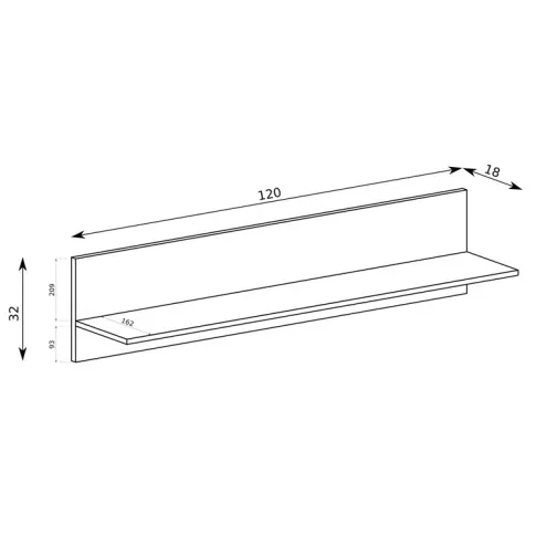 Wymiary półki ściennej 10X