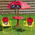 Czerwony zestaw mebli ogrodowych dla dzieci Hippi