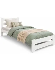 Białe drewniane łóżko jednoosobowe 80x200 - Berti 3X w sklepie Edinos.pl