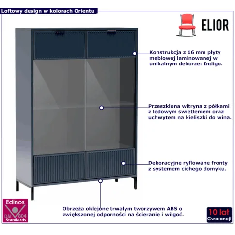 Witryna w dekorze indigo Indra 11X