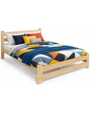 Dwuosobowe łóżko sosnowe ze stelażem 180x200 - Berti 3X w sklepie Edinos.pl