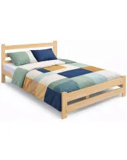 Skandynawskie drewniane łóżko z zagłówkiem do sypialni 140x200 - Berti 3X w sklepie Edinos.pl