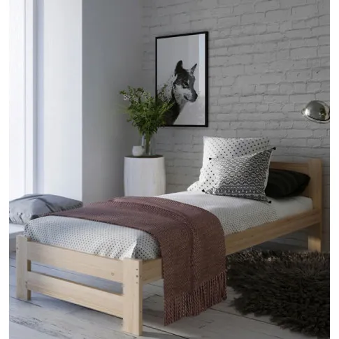 wizualizacja pojedynczego łóżka skandynawskiego sosnowego bez materaca Zinos 3X