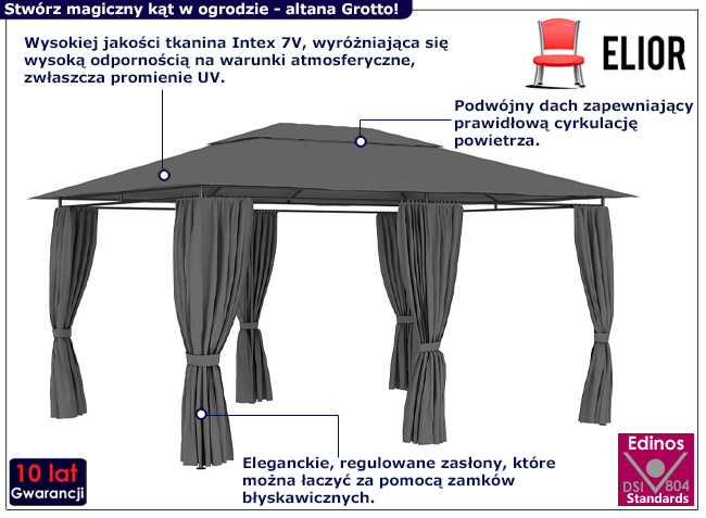 Altana ogrodowa Grottow kolorze antracyt