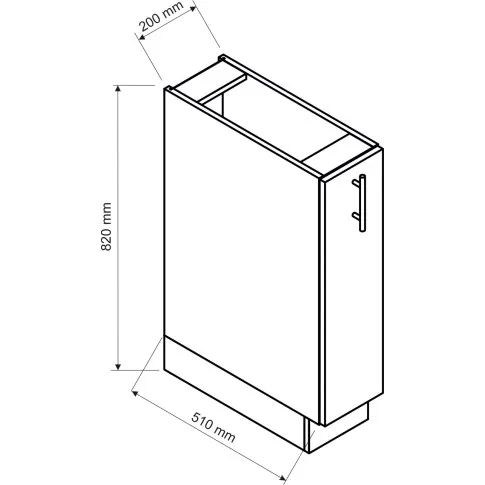 Wymiary dolnej szafki cargo 20cm Staford 4X