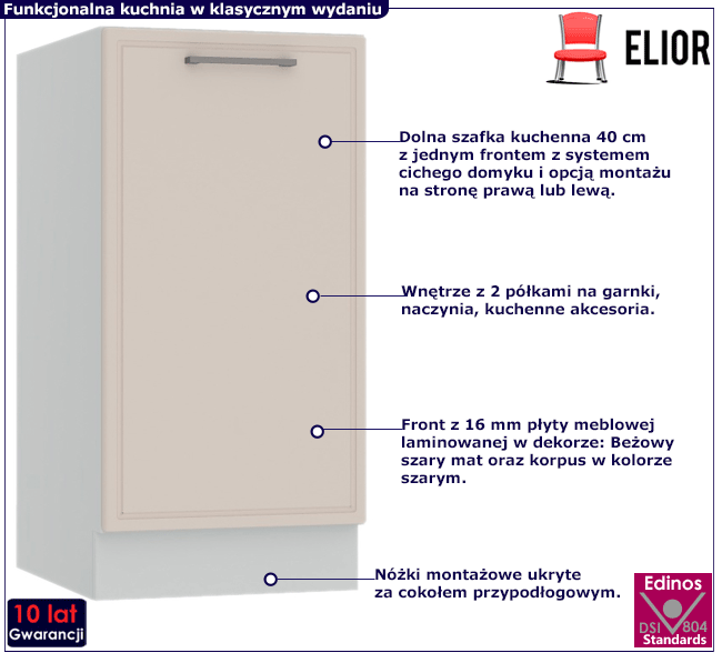 Dolna szafka kuchenna 40 cm Divano 6X