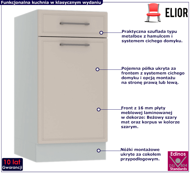 Dolna szafka kuchenna 40 cm Caroni 7X