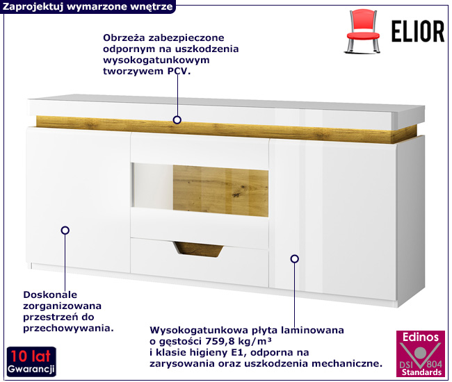 Biała nowoczesna szafka RTV Salamani 4X