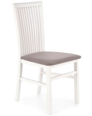 Białe drewniane tapicerowane krzesło do salonu - Mako 4X w sklepie Edinos.pl