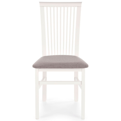 białe krzesło drewniane z tapicerowanym siedziskiem Mako 4X