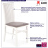 infografika białego krzesła drewnianego z tapicerowanym siedziskiem Mako 4X