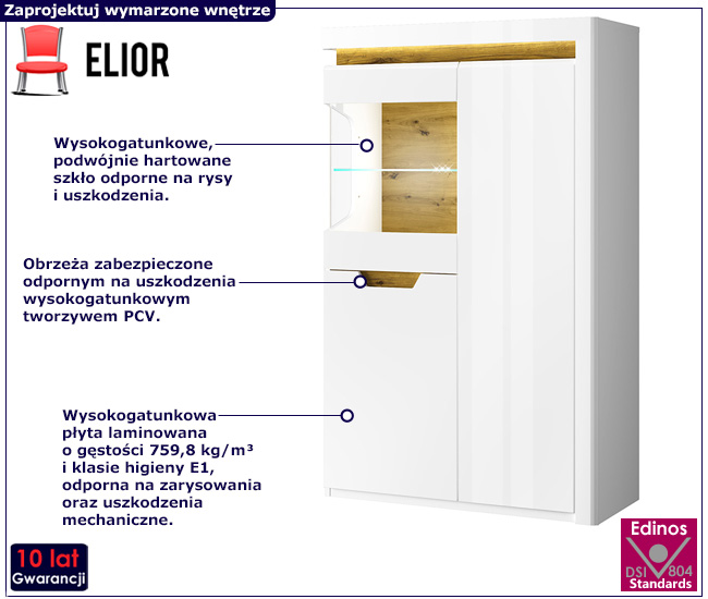 Biała nowoczesna witryna do salonu Salamani 6X